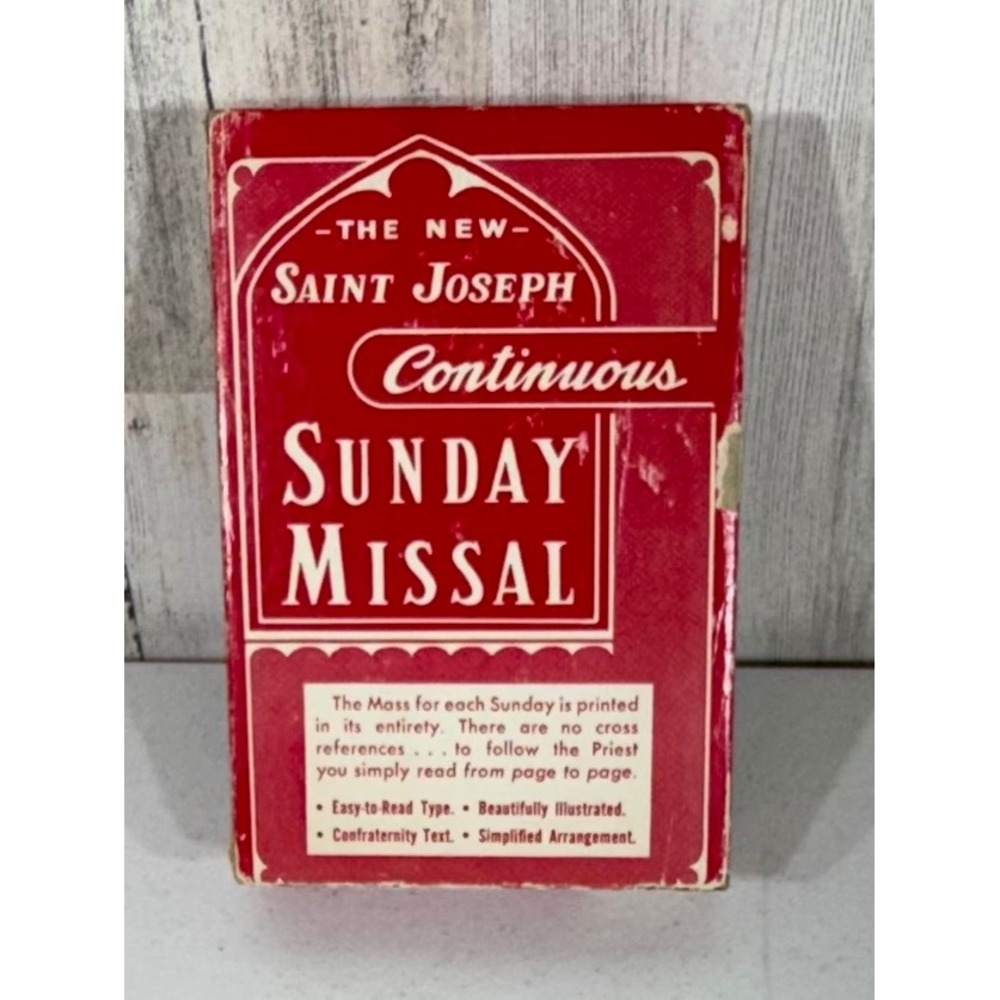 Saint Joseph Continuous Sunday Missal Black Red Religious Prayer 1963 Vintage‎
